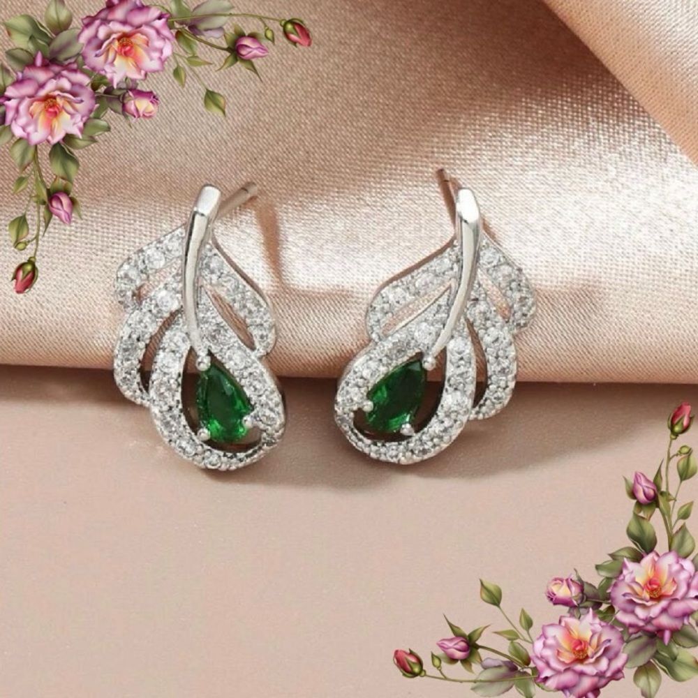 ‎Rhinestone Decor Stud Earrings